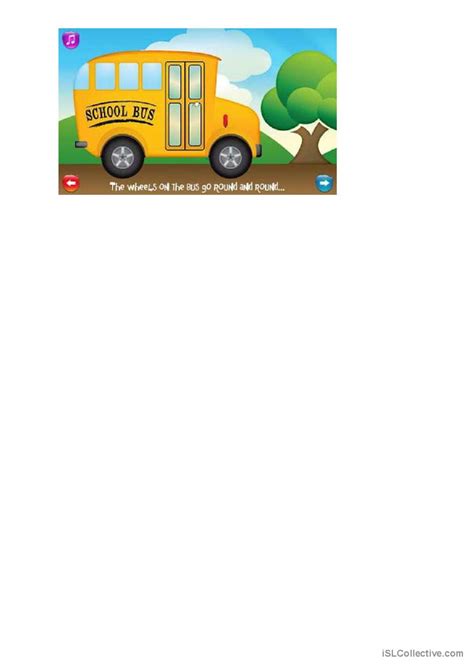 The wheels on the bus song song and…: English ESL worksheets pdf & doc