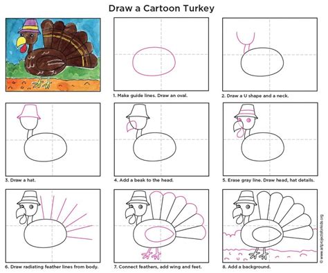 Easy How to Draw a Turkey Tutorial Video and Turkey Coloring Pages ...