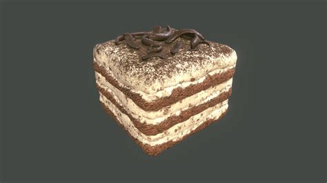 Tiramisu - Low Poly Challenge: Desserts - Download Free 3D model by Chuwakcz [67cb541] - Sketchfab