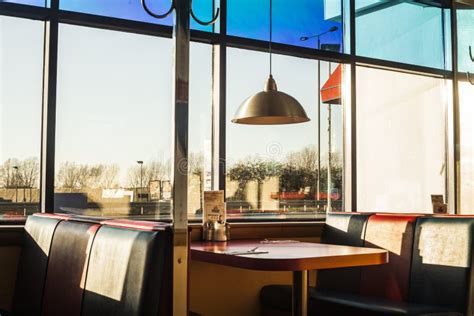 American Diner Interior At Sundown Stock Image - Image: 43172143