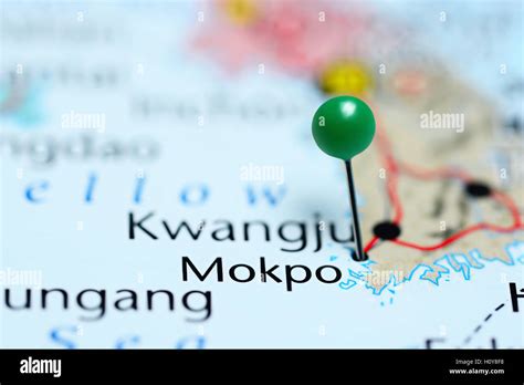 Mokpo pinned on a map of South Korea Stock Photo - Alamy