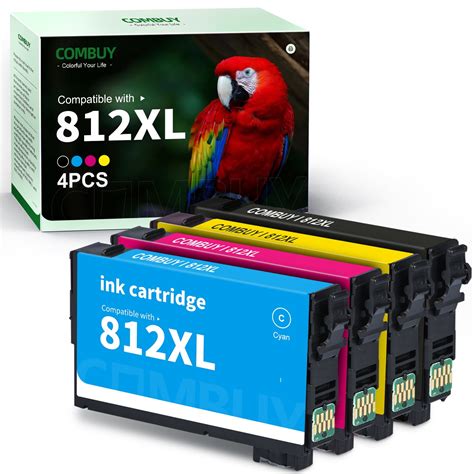 812 XL Ink Cartridge for Epson 812XL T812 Ink for Workforce Pro WF-7820 ...