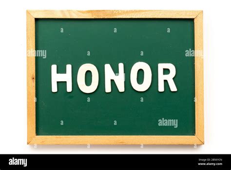 Letter in word honor on blackboard in white background Stock Photo - Alamy