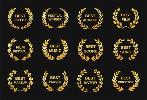 Premium Vector | Movie award Golden film awards best director winner rewards. Cinema festival ...