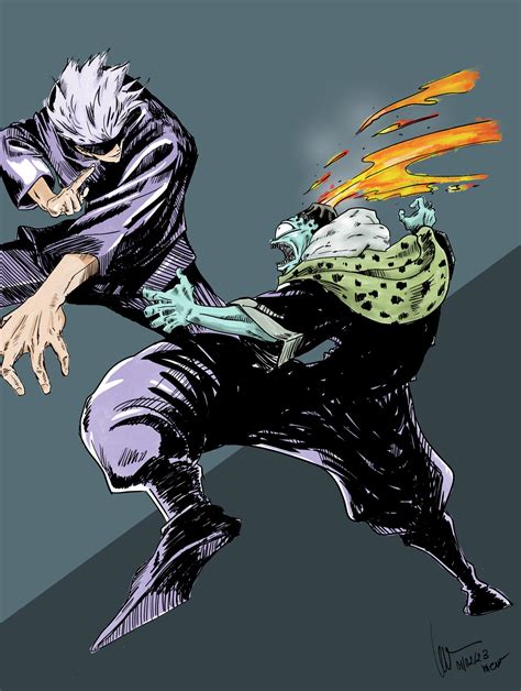 Jujutsu Kaisen| Gojo vs Jogo color by Mewmewmeo on DeviantArt