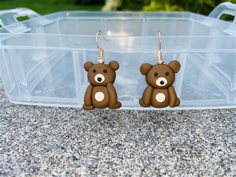 Bear Earrings Teddy Bear Earrings Cute Bear Earrings Bear | Etsy