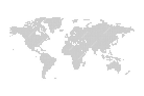 Black And White World Map With Country Names For Kids