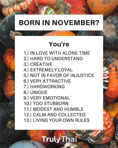 Born In November? | TrulyThai | November quotes, November born quotes ...