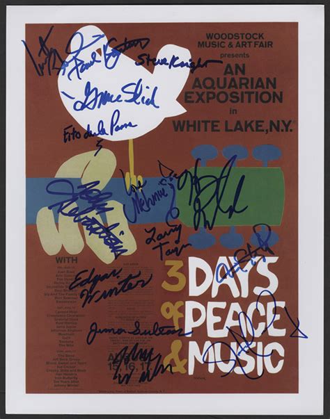 Lot Detail - Woodstock 1969 Poster Photograph Signed by 14 Performers