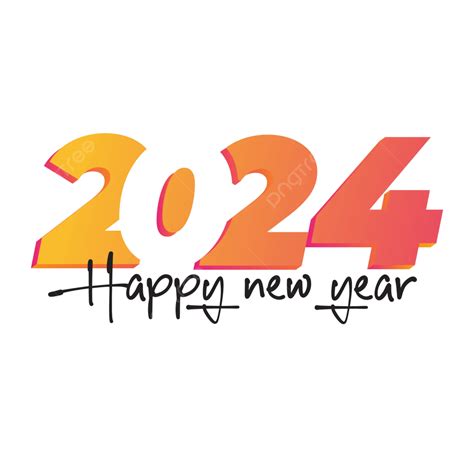 3d 2024 Happy New Year Typography Design Vector, Happy New Year, New Year, 2024 PNG and Vector ...