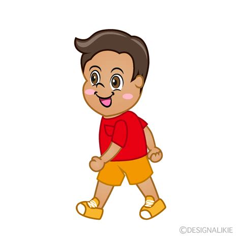 Walking Boy Cartoon Free PNG Image｜Illustoon