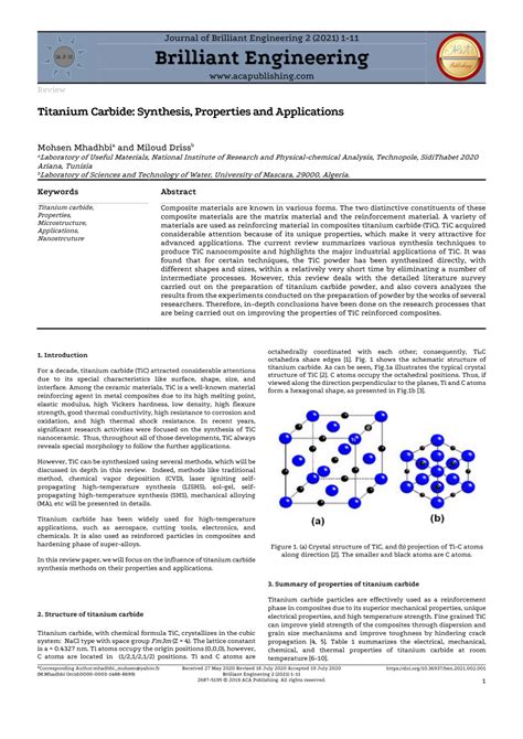 (PDF) Titanium Carbide: Synthesis, Properties and Applications