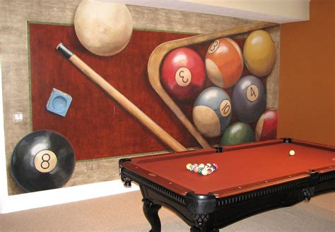 Billiards game room-custom hand painted mural. | 1000 | Billiards, Pool table room, Game room