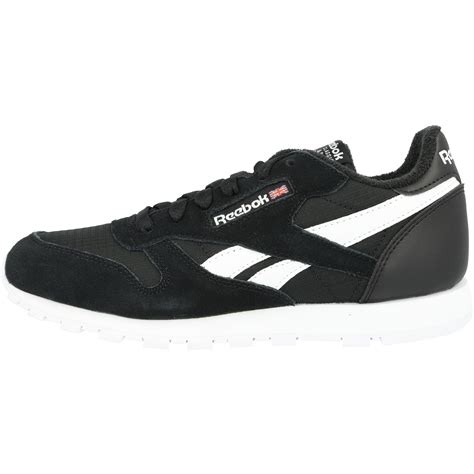 Reebok Classic Leather Black/White Suede - Trainers Shoes - Awesome Shoes