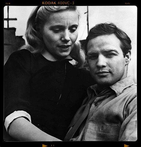 Eva Marie Saint and Marlon Brando while filming 'On the Waterfront ...