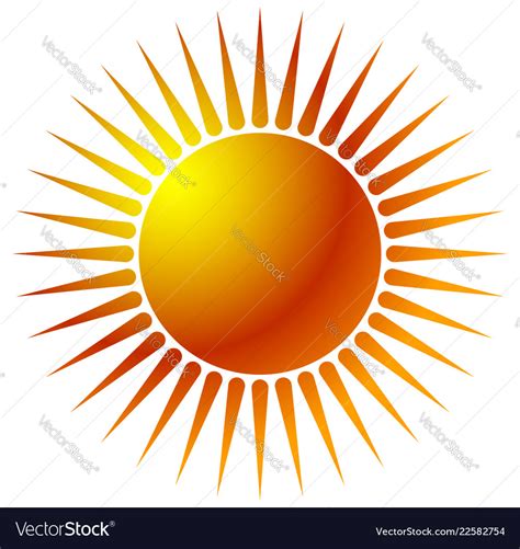 Sun clip-art with warm orange gradient icon Vector Image