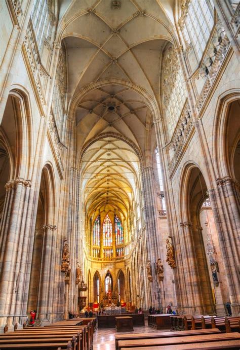 St. Vitus Cathedral Interior In Prague Editorial Photo - Image of tourists, famous: 28887756