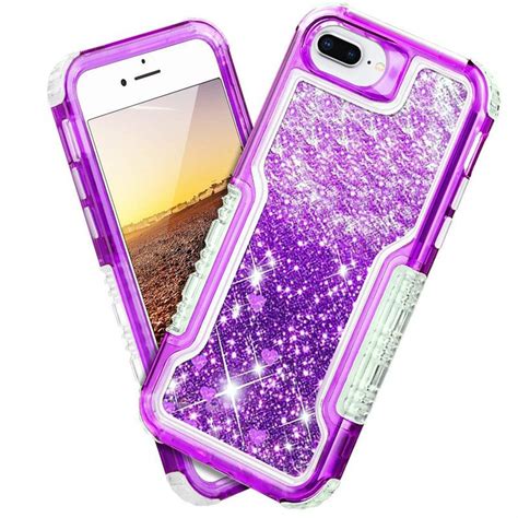 For Iphone 8 Plus Case Luxury Glitter Liquid Quicksand Floating Flowing ...