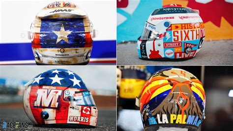 Pictures: 10 F1 drivers reveal special helmets for US GP · RaceFans : r/formula1