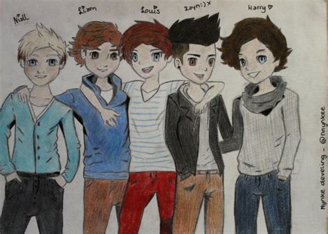 one direction cartoon drawing by Nnynkee on DeviantArt