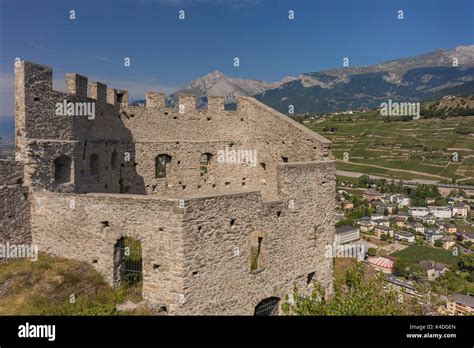 SION, SWITZERLAND - Tourbillon Castle Stock Photo - Alamy