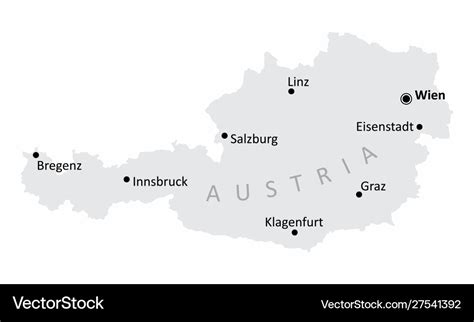 Austria cities map Royalty Free Vector Image - VectorStock