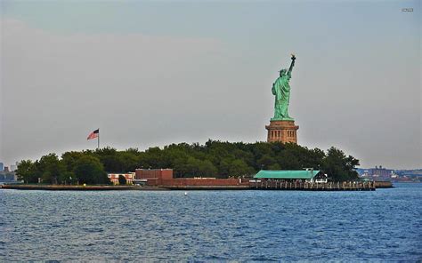 Liberty island, liberty, island, statue, ocean, HD wallpaper | Peakpx