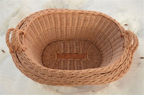 Large Wicker Laundry Basket Big Laundry Basket Handled Oval | Etsy