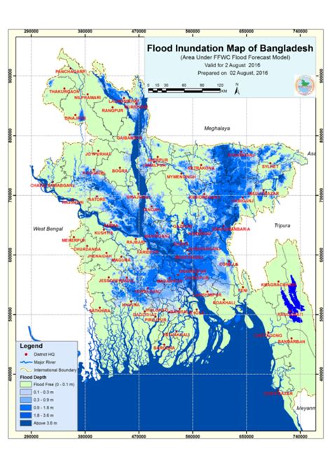 Flood Inundation Map of Bangladesh (02 August, 2016) - Bangladesh | ReliefWeb