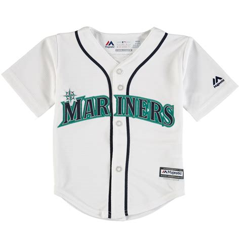 Majestic Seattle Mariners Toddler White Official Cool Base Jersey