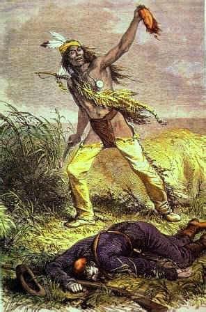 Modoc Indian taking a scalp of U.S. soldier - Indian Wars and Battles ...