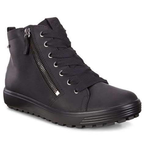 Ecco Womens Soft 7 Tred W Hi GTX Black Lace-Up Waterproof Ankle Boots ...