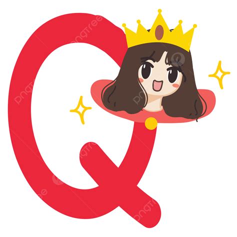 Alphabet Q Vector Hd Images, Capital Letter Q Of English Alphabet With Cute Cartoon Queen ...