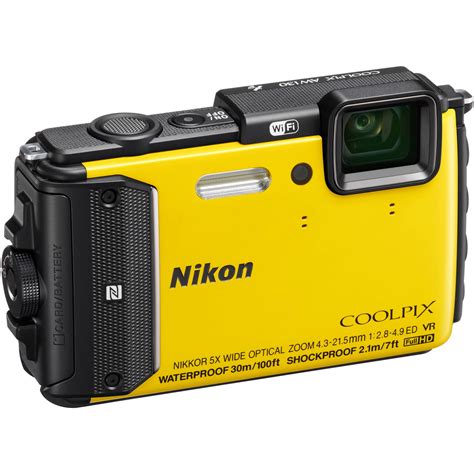 Nikon COOLPIX AW130 Digital Camera with 16 Megapixels and 5x Optical Zoom, Yellow - Walmart.com