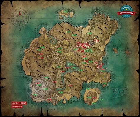 Map | Side Quests - Taranis - Risen 3: Titan Lords Game Guide | gamepressure.com