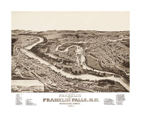 Amazing vintage map of Franklin New Hampshire from 1884 - KNOWOL