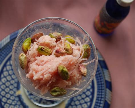 Faloodeh: Persian Rose Water and Rhubarb Ice Milk – Louisa Shafia