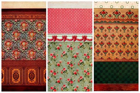 Old Edwardian wallpaper styles & home decor, plus 40 real paper samples ...