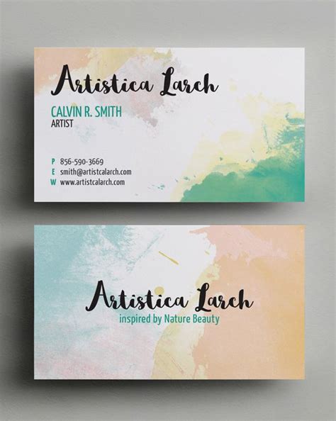 Business Cards Design: 26 Ready to Print Templates | Examples of business cards, Art business ...