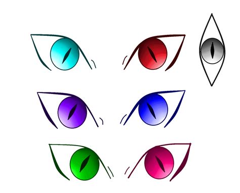 Evil Anime Eyes In 6 Different Colour by DianaJA on DeviantArt