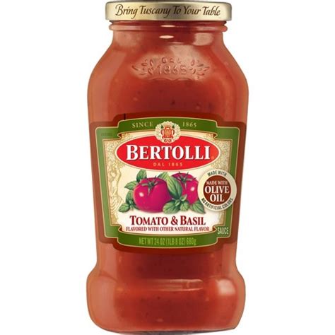 Bertolli Pasta Sauce 24oz Tomato & Basil – Door To Door West