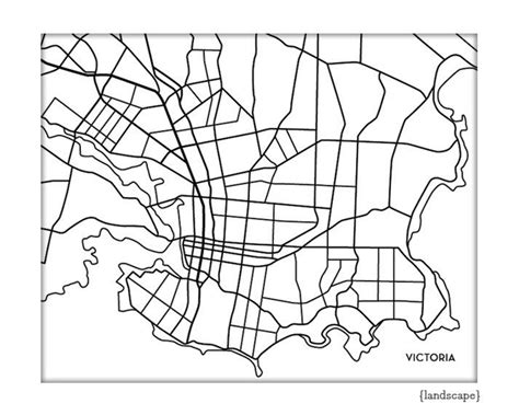 Victoria BC Map Art City Poster / Canada Line Map Digital Print / 8x10 ...