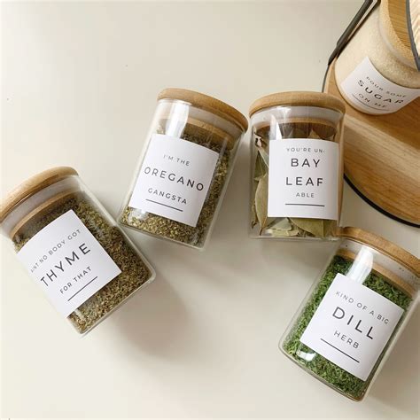 DIY Printable Spice Jar Labels That Are Punny