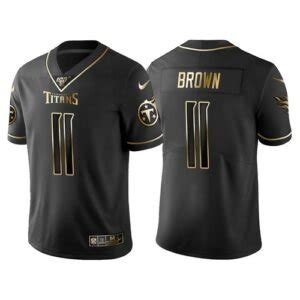 Titans AJ Brown All-Black Golden Edition Jersey – US Sports Nation