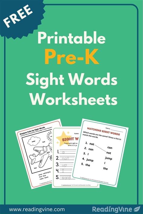 38 Pages Preschool Sight Words Worksheets | Practice Sight Words ...