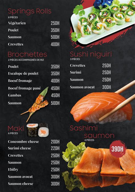 MENU Sushi gourmet Casablanca 2024 | Les meilleurs Restaurants à ...