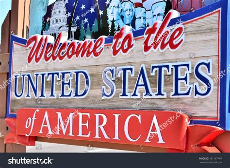 Welcome Usa Wooden Sign Stock Photo (Edit Now) 151167467