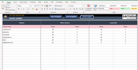 Lottery Simulator Excel Template | ubicaciondepersonas.cdmx.gob.mx