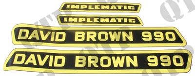 David Brown 990 Implematic Tractor Decal Set - SPS Parts