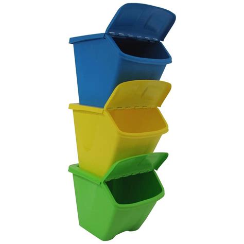 Reviews for Taurus 30 Gal. Multi-Color Stackable Outdoor Recycling Bin (3-Pack) | Pg 1 - The ...